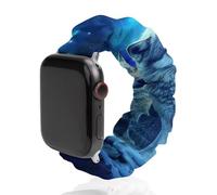 Wolves Northern Lights Scrunchie Watch Bands Soft Elastic Replacement Wristband Compatible with Apple Watch 38mm/40mm