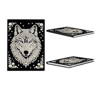 Wolves Partial Pearl DIY 50 Pages A5 Diamond Painting Notebook Special Shaped Diamond Art Diary Book Kits Wireless Strip 5D Crystal Art Paintings Sketchbook for Art Drawing