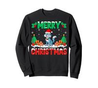 Wolves Santa Hat Snow Xmas Party Merry Christmas Wolf Sweatshirt