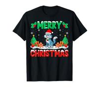 Wolves Santa Hat Snow Xmas Party Merry Christmas Wolf T-Shirt