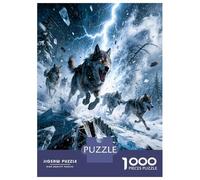Wolves Snow Storm 1000pc Jigsaw Puzzle Bundle Wild Arctic Power Puzzle for Adults Extra-Thick Cardboard Stress Relief Travel Adults Kids Age 12 Years Up Brain Training 38x26cm/1000pcs