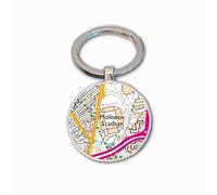 Wolves Stadium Key Ring, Molineux Stadium Key Chain, Football Map Key Fob, Wolves Ground Keyring, Wolves Soccer Ground Map Key Ring, Wolves Football Club Gift