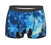 Wolves Starry Night Sky Wolf Howlin Moon Wild Animal Mens Trunks Classic Boxer Shorts Anti Chafing Boxers For Sports Business Leisure L