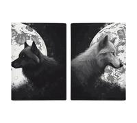 Wolves Under The Moon Passport Holder Ultra Slim PU Leather Travel Document Organizer Compact Premium International US Passport Protector Cover for Women Men
