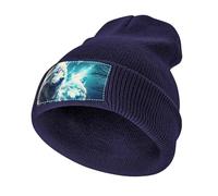 Wolves Under The Moonlight Men‘s Soft Beanie Hat Winter Warm Slouchy Knit Cuff Cap for Women