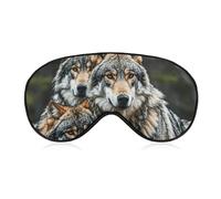Wolves Wildlife Sleep Mask Comfort Travel Eye Masks with Adjustable Elastic Strap Soft Funny Block Light Sleep Eye Cover for Side Sleeper for Nap Men Women Gift