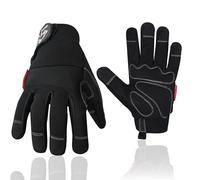 Wolveskin Safety Work Gloves Men & Women - Utility Mechanic Working Gloves for Multi Purpose Use, Synthetic Leather, Heavy Duty, Firm Grip, Touchscreen, High Dexterity and Flexible (Black, Large)