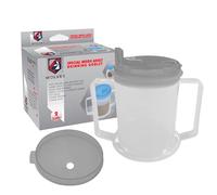 Wolvex 350ML Adult Drinking Cup Beaker with Handles & Anti Spill lids for Disabled Adults Dishwasher and Microwave Safe BPA, PVC and Latex Free