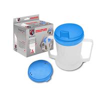 Wolvex 350ML Adult Drinking Cup Beaker with Handles & Anti Spill lids for Disabled Adults Dishwasher and Microwave Safe BPA, PVC and Latex Free