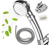 Wolvex Shower Head and Hose and Holder - high Pressure Shower Heads with 1.5m Shower Hose, Adjustable On/Off and Pause Spray Modes for Hard Water Low Water Pressure