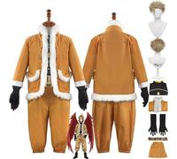 WOLWES Anime My Hero Academia Hawks Cosplay Costume Outfit Keigo Takami Uniform Jacket Trousers Wig Full Set Halloween Carnival Party Dress Up Suit