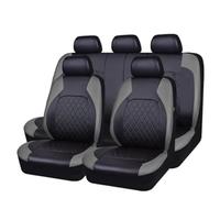 WOLWES Car Seat Covers for Fo-rd Puma K2 / Puma ST K2 2020-2024, Full Set Front And Rear Nonslip Leather Comfortable Breathable Seat Covers Accessories,B/Grey