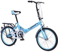 WOLWES Folding Bike Foldable Bicycle Folding Bike for Adult Carbon Steel Lightweight Height Adjustable Folding Bike for Men Women C,20in