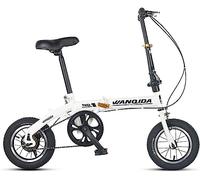 WOLWES Folding Bike portable bicycle,Lightweight Mini Folding BikeCarbon Steel Bicycles Easy Folding City Bicycle for Adult Student B,12in