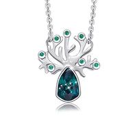 Wom Pdant Embellished With Cstals From Tree Plant Necklace Wedding gagemt Jewel Gre