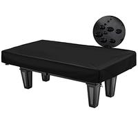 WOMACO 7 8 9 ft Billiard Table Covers Heavy Duty Waterproof 7/8/9 Foot Fitted Pool Table Cover Polyester Fabric for Snooker Billiard Table (Black, 7 Foot)