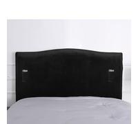 WOMACO Bed Headboard Slipcover Protector Stretch Solid Color Dustproof Cover for Bedroom Decor (Length (47-55"), Black-Plush)