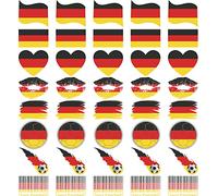 Womaha 40 Sheets Germany Meme Flag Temporary Tattoos for Adults and Kids World Cup European Cup Football Face Tattoo Stickers