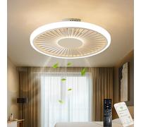 Womaike-Garden Ceiling Fans with Lights, 20 inch / 50 cm Flush Mount, App & Remote Control, Stepless Dimming 3-Color LED, Quiet Reversible Motor, Easy Installation, Modern Minimalist