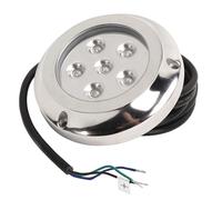 Womamaxsc 12V 24V Yacht Underwater Light, Marine Underwater Light with 6 LED Chips, 316 Stainless Steel IP68 Seawater Tail Dome Lamp for Swimming Pool and Boat Lighting (RGB)