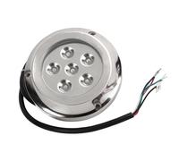 Womamaxsc 12V 24V Yacht Underwater Light, Marine Underwater Light with 6 LED Chips, 316 Stainless Steel IP68 Seawater Tail Dome Lamp for Swimming Pool and Boat Lighting (RGBW)