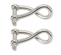 Womamaxsc 2pcs 10mm Screw Pin Twist Shackle, 316 Stainless Steel Heavy Duty Marine Shackle, Rustproof Shackle for Yacht Fishing Boat with High Strength Load Bearing