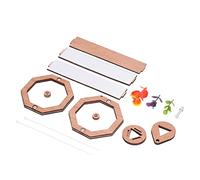 Womamaxsc DIY Kaleidoscope Kit, Kids Kaleidoscope for Ages 6+, Rotating Symmetric Pattern Viewer with Beech Wood Frame, Creative Imagination Building Toy with Assorted Decor Pieces
