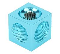 Womamaxsc Pool Cue Tip Repair Tool, Multifunctional Billiard Cue Tip Trimmer and Grinder, Cube Shape Aluminum Alloy Tip Shaper with 3 Concave and 1 Flat Trimmer for Pocket Carry (Blue)