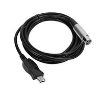 Womamaxsc USB to XLR Microphone Link Cable, Mic Link Adapter with 20dB Gain, 3 Meter Plug and Play Audio Cord for PC, 16 - bit 48/44.1kHz Digital Sound with Red Indicator