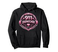 Woman 911 Emergency Dispatcher Female First Responder Hearts Pullover Hoodie