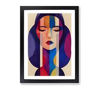 Woman Abstract Watercolour No.2 Framed Print | A4 Black Framed Wall Art | Ready to Hang | Abstract Historical Picture | Living Room Bedroom Lounge Office