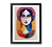 Woman Abstract Watercolour No.3 Framed Print | A2 Black Framed Wall Art | Ready to Hang | Abstract Historical Picture | Living Room Bedroom Lounge Office