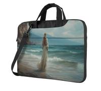 Woman Alone Standing On Beach Laptop Bag Laptop Case 15.6 Inch Computer Bags Padded Sleeve Cover For Women Men