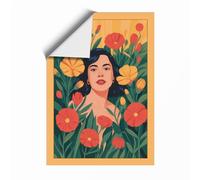 Woman Among Blooms Boho Unframed Wall Art Print A1 (84.1×59.4cm), Wall Decor for Living Room, Bedroom, Office & Home, Art Gift