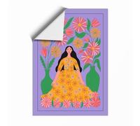 Woman Among Flowers Boho Unframed Wall Art Print A2 (59.4×42cm), Wall Decor for Living Room, Bedroom, Office & Home, Art Gift