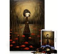 Woman Among The Fish for Adults 1000 Piece Jigsaw Puzzle Mental Exercise Serene Escape Snug Lock (38x52cm)