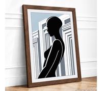 Woman and Architecture Modern Framed Wall Art Print A2 (59.4×42cm)
