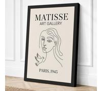 Woman and Dove Minimalist Canvas Wall Art Print 18x12 Inch (46 x 30 cm)