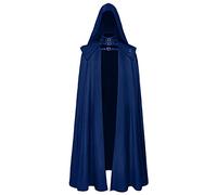 Woman and Man Halloween Witch Cosplay Cloak Cape Costume Devil Cloak Robe Cloak Two Piece Set Anime Cosplay Costume Men Blue