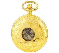 Woman and Men Watch Gifts Antique Golden Hollow Steampunk Mechanical Necklace Pocket Watches