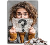 Woman Asking Questions Jigsaw Puzzles for Adults 1000 Pieces,Help The Brain Exercise Addictive Toys to Cultivate Patience Suitable for Couples (50x75cm)
