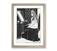 Woman At Dressing Table By Samuel De Mesquita Classic Painting Framed Print | A2 Oak Framed Wall Art | Ready to Hang | Classic Historical Picture | Living Room Bedroom Lounge Office