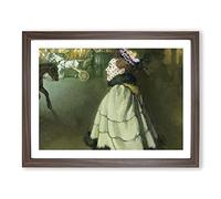 Woman At The Champs Elysees By Louis Anquetin Classic Painting Framed Print | A2 Walnut Framed Wall Art | Ready to Hang | Classic Historical Picture | Living Room Bedroom Lounge Office