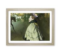 Woman At The Champs Elysees By Louis Anquetin Classic Painting Framed Print | A3 Oak Framed Wall Art | Ready to Hang | Classic Historical Picture | Living Room Bedroom Lounge Office