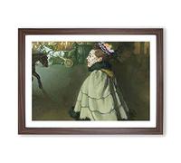 Woman at The Champs-Elysees by Louis Anquetin Framed Print | A2 Walnut Framed Wall Art | Ready to Hang | Modern Nature Picture | Living Room Bedroom Lounge Office