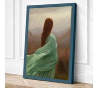 Woman at the Horizon Romantic Canvas Wall Art Print 18x12 Inch