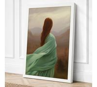 Woman at the Horizon Romantic Canvas Wall Art Print 24x16 Inch