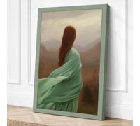 Woman at the Horizon Romantic Canvas Wall Art Print 30x20 Inch
