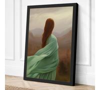Woman at the Horizon Romantic Canvas Wall Art Print 36x24 Inch