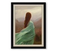 Woman at the Horizon Romantic Framed Wall Art Print A4 (29.7×21cm) Black, Wall Decor for Living Room, Bedroom, Office & Home, Ready to Hang, Art Gift